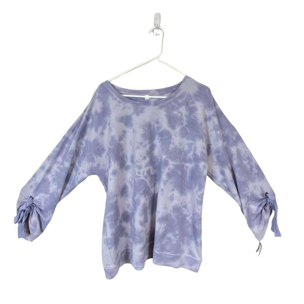 Ideology Sweatshirt Womens Gray Tie Dye 3/4 Sleeve Thin Workout Pullover 2X NWT